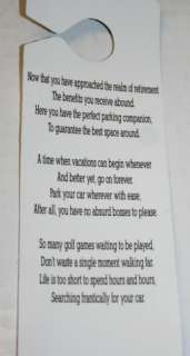 Funny Novelty Retired Parking Privilege Permit Gag Gift  