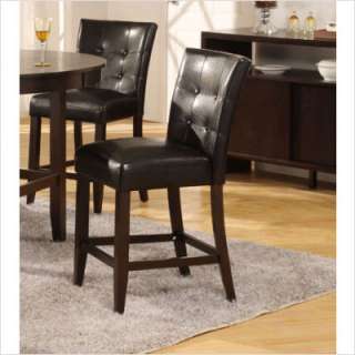 Modus Bossa Counter Height Parsons Stool in Black Leatherette Seat 