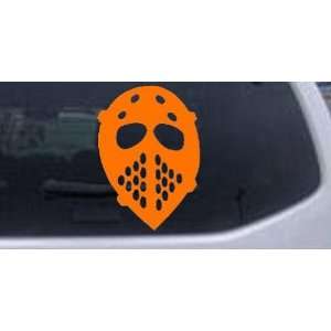 Hockey Mask Sports Car Window Wall Laptop Decal Sticker    Orange 28in 