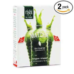 Rishi Tea Matcha Japanese Green Tea Powder, 10 packets (Pack of 2)