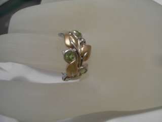 Barbara Bixby Vine & Leaf Peridot Ring Sterling/18K New  