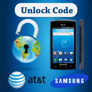 Unlock w/ code att At&t Samsung Captivate i897 5 10 minutes Delivery 