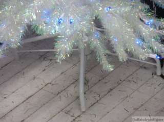 prelit Irridescent christmas tree w/ blue lights  
