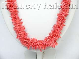 GENUINE 100% NATURAL 4ROW 20MM PINK CORAL NECKLACE  