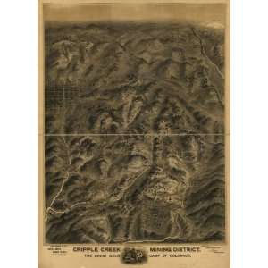  Historic Panoramic Map Cripple Creek mining district, the 