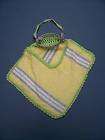   crocheted terry cloth towel laundry clothespin bag 