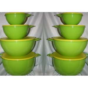   Tupperware Huge 8 Bowl SET Thatsa Bowls MIXING Green