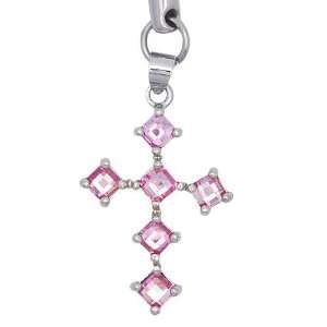  Cell / Mobile Phone / Camera Charm Strap (Pink Cross 