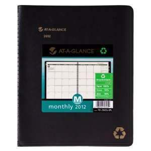  AT A GLANCE Recycled Monthly Planner, 9 x 11 Inches, Black 