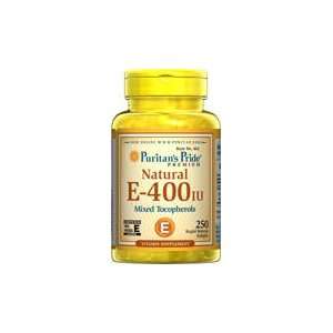 Natural Vitamin E 400 IU Mixed Tocopherols 400 IU 250 Softgels