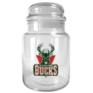  Sports NBA BUCKS 31oz Glass Candy Jar   Primary Logo/Clear 