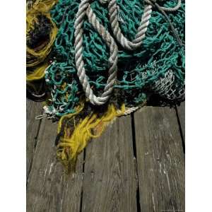  Tangle of Fishing Ropes and Nets on a Dock Stretched 