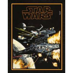  No Sew Fleece Throw Kit Star Wars Exploding Ship Fabric By 