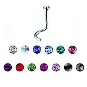  Sapphire Crystal Jeweled Nose Screw   18G (1.0mm)   2.35mm 