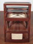 SOLID MAHOGANY Rattan LADDER CHAIR Library STEP STOOL ld001ww  