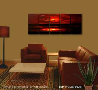   painting modern fine art CONTEMPORARY RED SUNSET SUNRISE OSNAT  