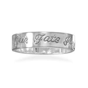 Sterling Silver Our Fate is Our Destiny Ring Sizes 5 9  