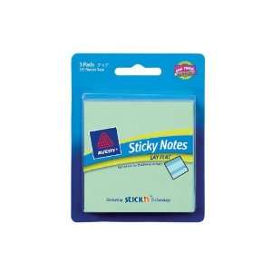  Avery Lay Flat Sticky Notes, 3 x 3 Inches, Assorted Pastel 