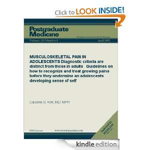 MUSCULOSKELETAL PAIN IN ADOLESCENTS Diagnostic criteria are distinct 