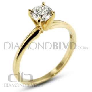 This beautiful 14k Yelow Gold diamond Classic Solitaire Ring feature a 