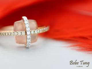 18K rose gold fancy brown diamonds rose quartz ring  