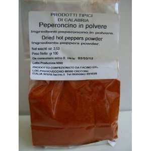 Peperoncino in Polvere (Dried Hot Italian Peppers Powder) 3.53 Ounce 