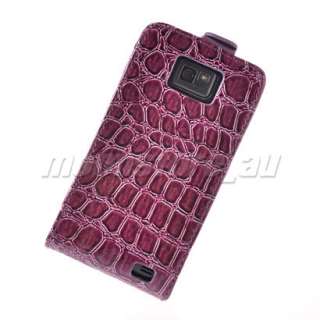   LEATHER FLIP CASE for SAMSUNG i9100 GALAXY S2 + SCREEN COVER  