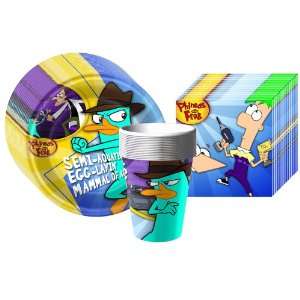  Phineas and Ferb Supplies Pack Including Plates, Cups, and 