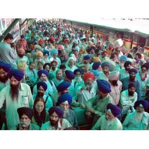 Indian Sikh Pilgrims Wait for Immigration Clearance at Wagah Railway 