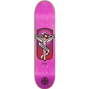 Black Label Lucero Wings Deck 9.0 Pink Stain Emergency Skateboard 