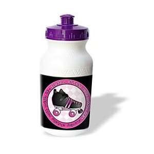   Pink and Black with Black Roller Skate   Water Bottles Sports