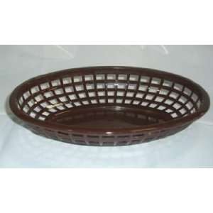   Oval Brown Plastic Basket (1074BR) 12/Box