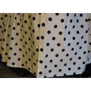  Black Polka Dot Curtains and Bedskirt Set Twin 22 Inch 