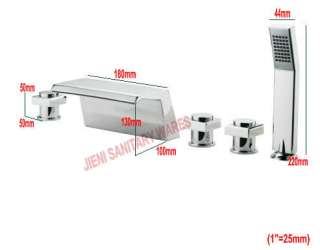   waterfall Chrome bathtub BASIN faucet mixer tap 4 shower set CR009