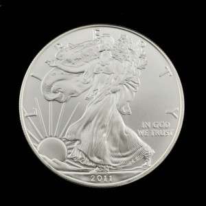 One Oz. Silver American Eagle 2011 999 Silver Coins  