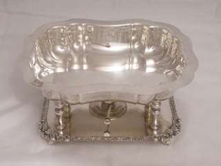 RARE VINTAGE SILVSER PLATE CHAFING DISH SERVING TRAY BUFFET SERVER 