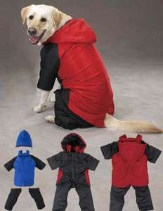 DOG SNOWSUIT SKI JACKET SNOW COAT SUIT w/ REMOVABLE LEGS AND HOOD 