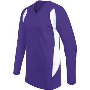   Sleeve Custom Volleyball Jerseys PURPLE/WHITE WXL