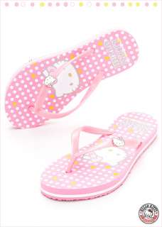 Sanrio Hello Kitty Ladys Beach Slippers Flip Flops Red, Pink, Black 