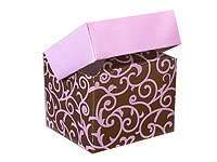 Chocolate Brown Pink Wedding Favor Cake Candle Boxes 10  