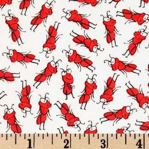  45 Wide Timeless Treasures Red Ants White Fabric By The 