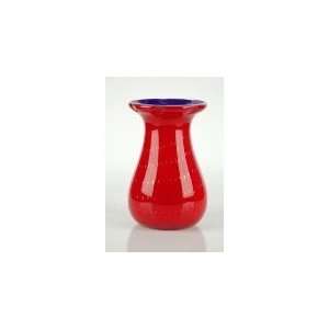  Glass Red Vase Elegant 100% Handblown Art X279