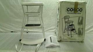 Cosco 11 18WHT Retro Chair/Step Stool, White  