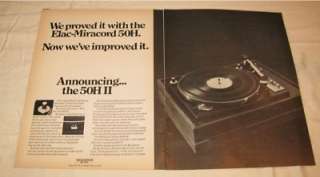 Vintage Elac Miracord 50H Stereo Turntable PRINT AD  