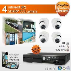  System 4 Channel Home Security Camera System Network Remote Viewing 