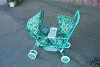 NEW DOLL STROLLER DOUBLE FACE TO FACE4 KIDS GIRL TEAL  