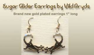 Gold Squirrel SUGAR GLIDER Earrings by Wild Bryde  