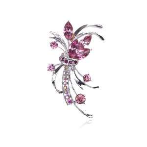   Bouquet Fashion Collectible Crystal Rhinestone Pin Brooch Jewelry