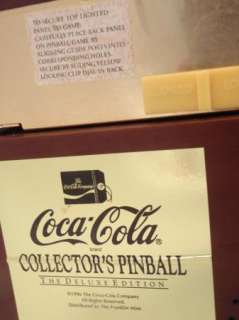 Franklin Mint Coca Cola Table Top Pinball Machine  