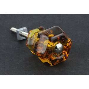  Antique Rootbeer Amber Glass Knob   1 1/4